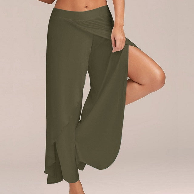 Split Casual Loose Wide-Leg Pants for Women - Mammalook
