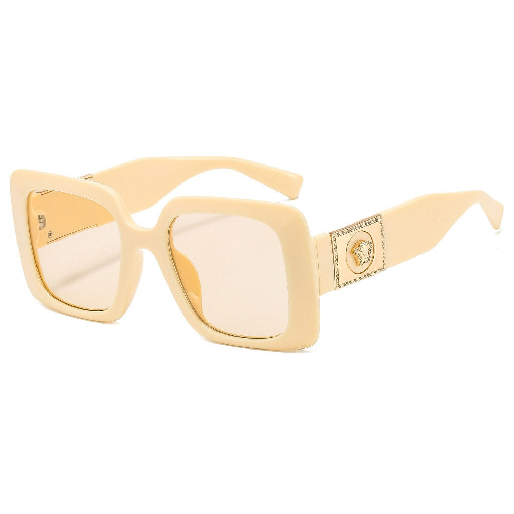 Fashionable and trendy sunglasses, internet celebrity, outdoor live streaming, sunglasses, floral box, two color glasses - Mammalook
