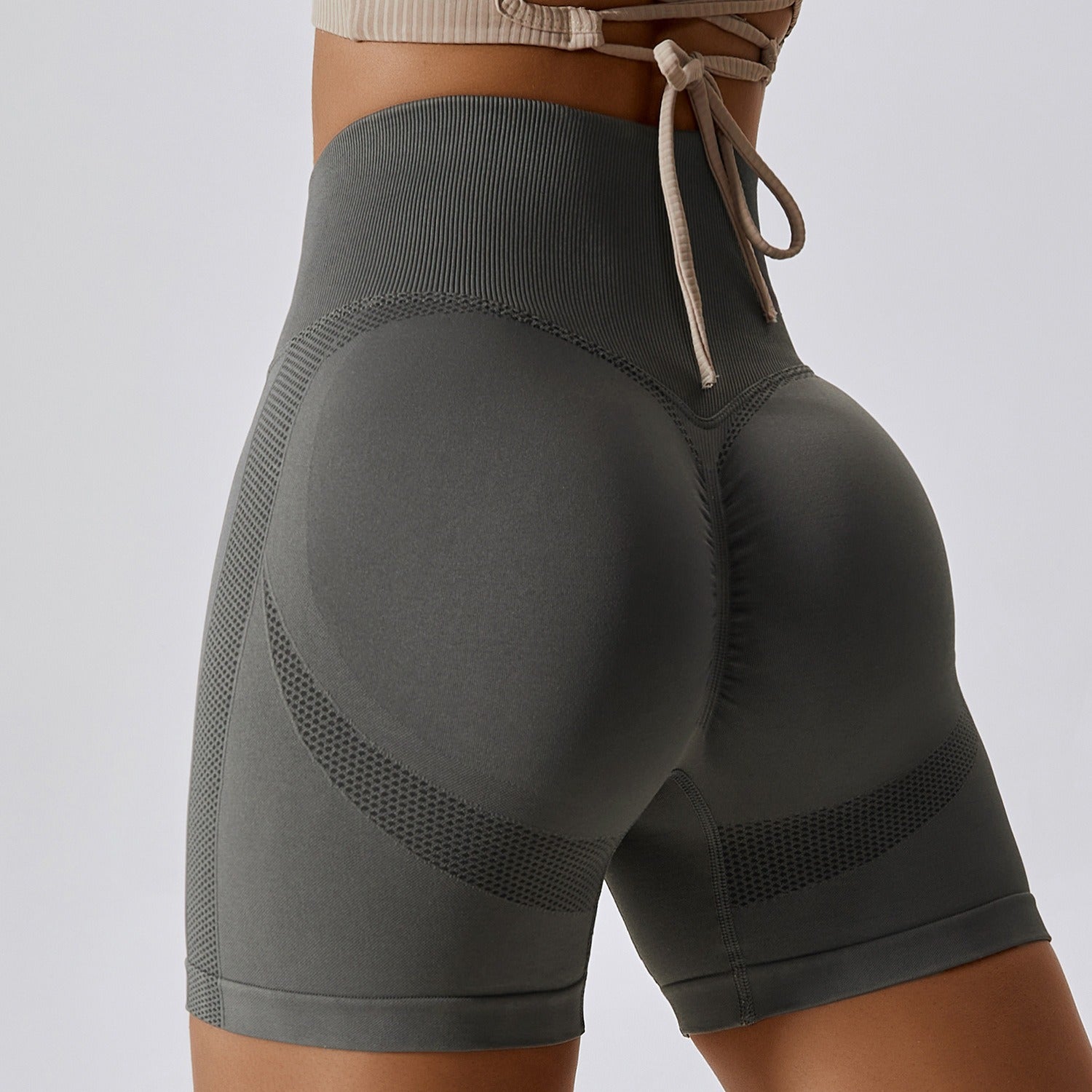 Seamless Yoga Shorts Honey Peach Hip Lift High Waist Fitness Pants Tight Running Sports Shorts for Women - Mammalook