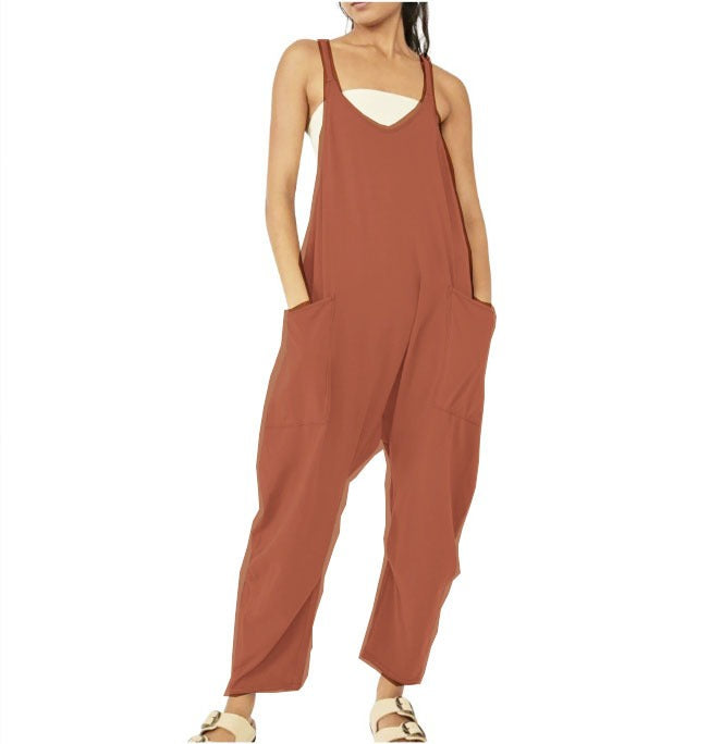 Backless Jumpsuit Ladies Girls Sports Causal Suit Custom Rompers Women Plus Size Jumpsu - Mammalook