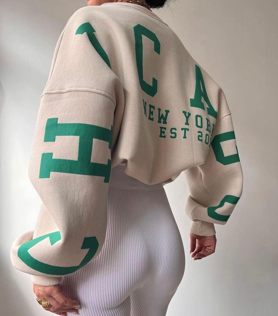 Casual Letters Print Sweatshirt Women Fashion Fleece Long Sleeve Loose Hoodies Y2k Streetwear Autumn Winter Lady Pullovers - Mammalook