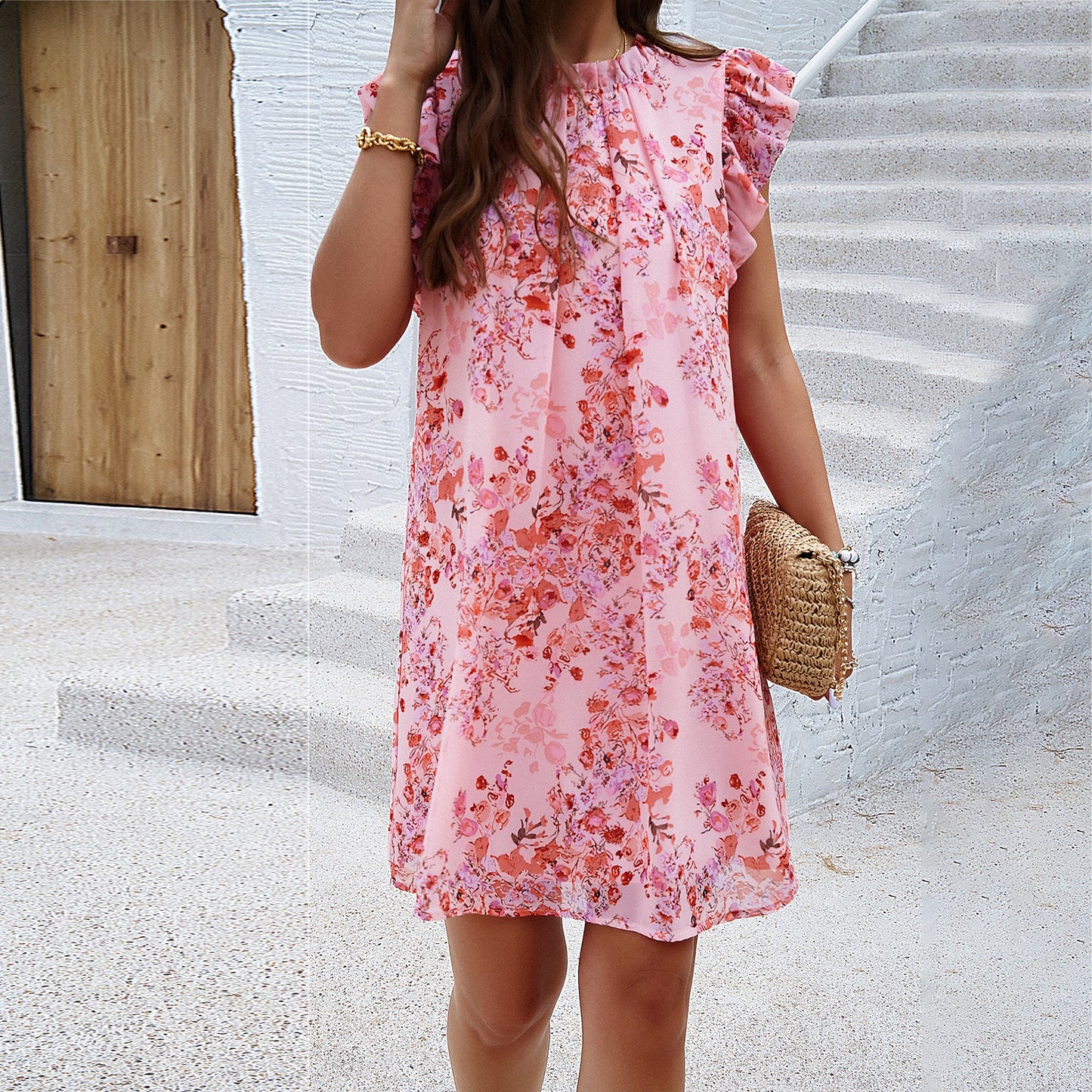 Floral Print Sleeveless Summer Dress