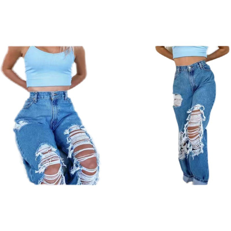 Ripped Jeans Trousers