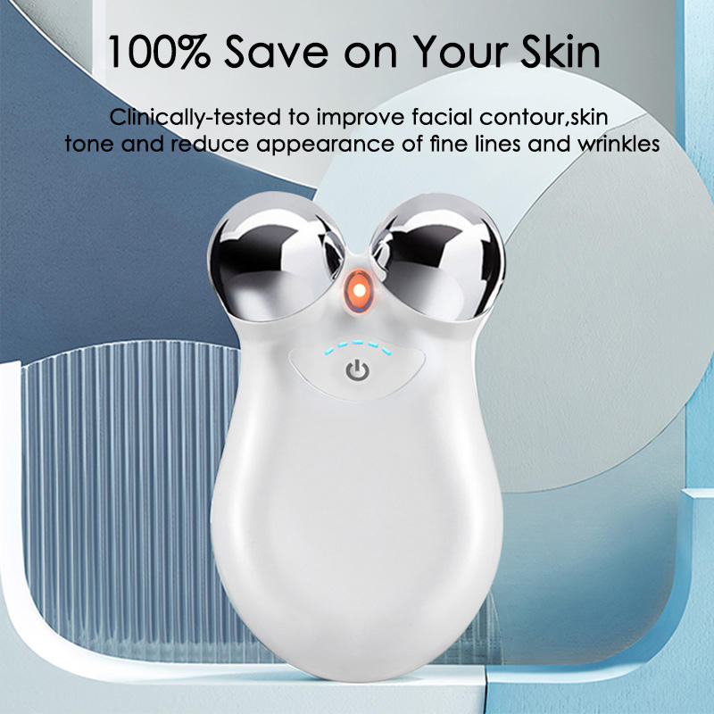 Face Micro Current Household Beauty Instrument Micro Current Second-Generation Beauty Instrument Roller Instrument 3D Lifting And Tightening Facial Beauty Instrument - Mammalook