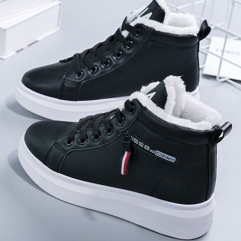 Shoes Women's Winter New Korean Versatile Plush Little White Shoes Women's Cotton Shoes High Top Thick Sole Snow Boots Short Sleeve - Mammalook