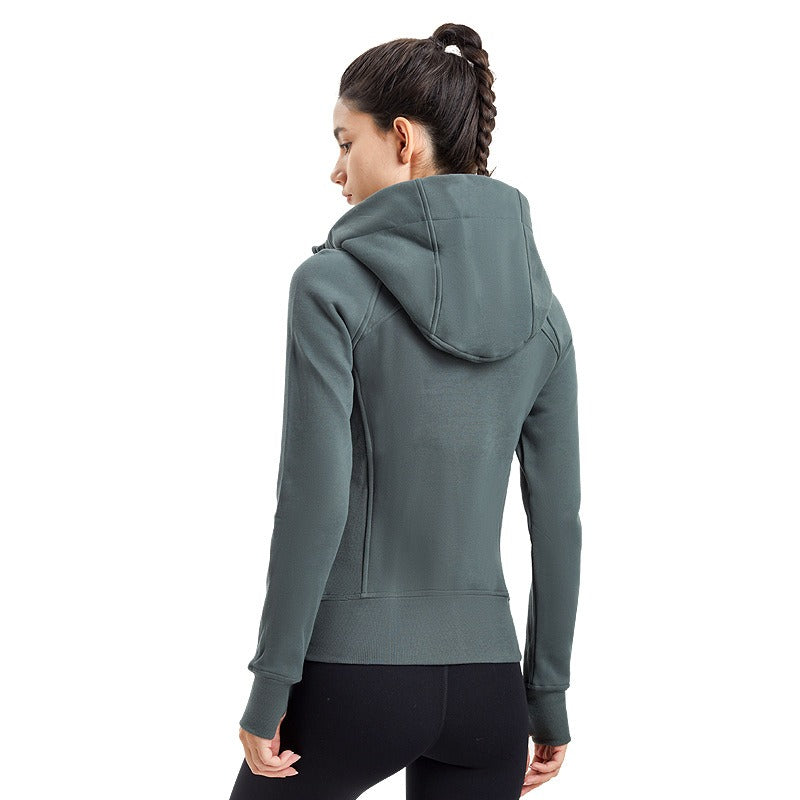Yoga Sports Coat Women's Elastic Breathable Zipper Hoodie - Mammalook