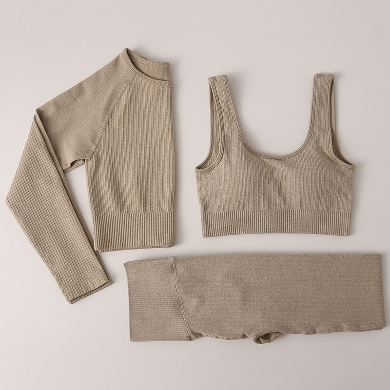 Women Gym Clothing Female High Waist Yoga Pants Tracksuit Women Fitness Clothing 2 Piece Set - Mammalook