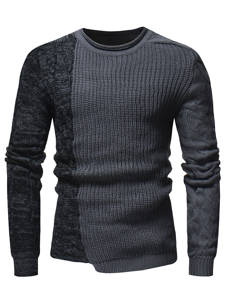 Spliced Raglan Sleeve Pullover Sweater - Mammalook