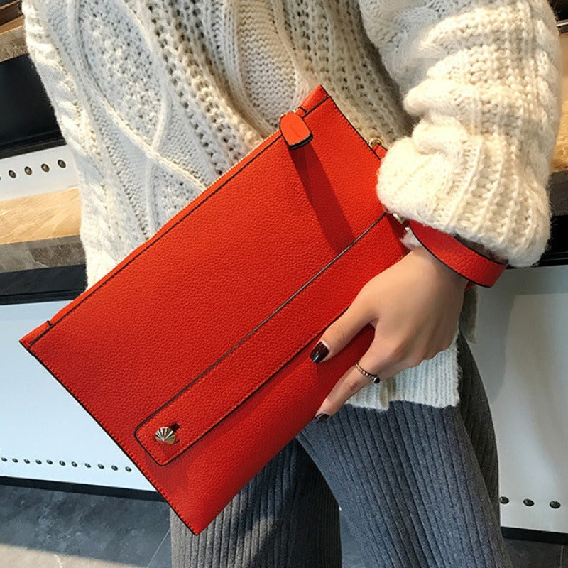 Clutch bag women's handbag Korean style women's bag clutch bag red dinner party bag envelope large capacity women's bag - Mammalook
