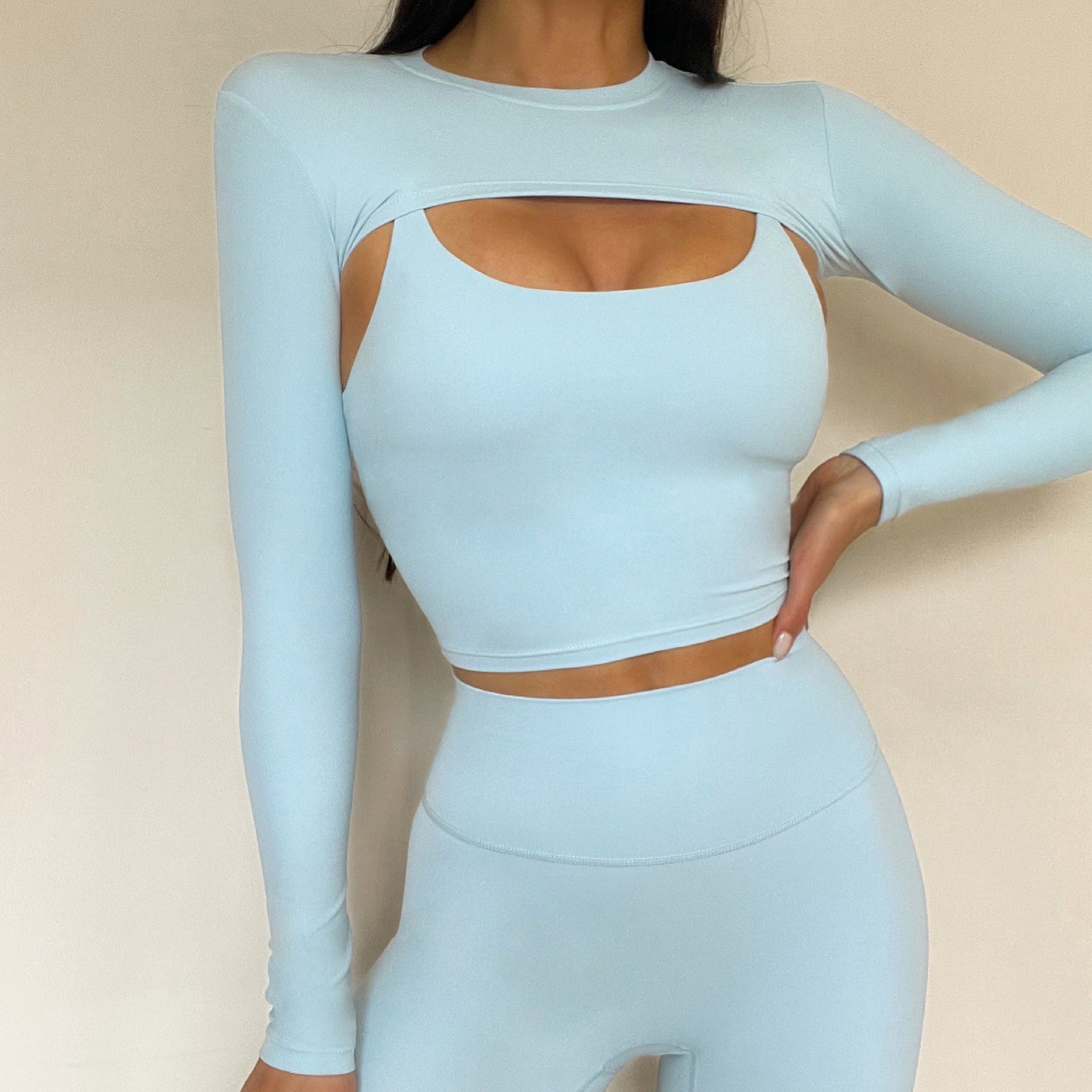 New Bra Long Sleeve Long Pants Yoga Suit Running Yoga Suit - Mammalook