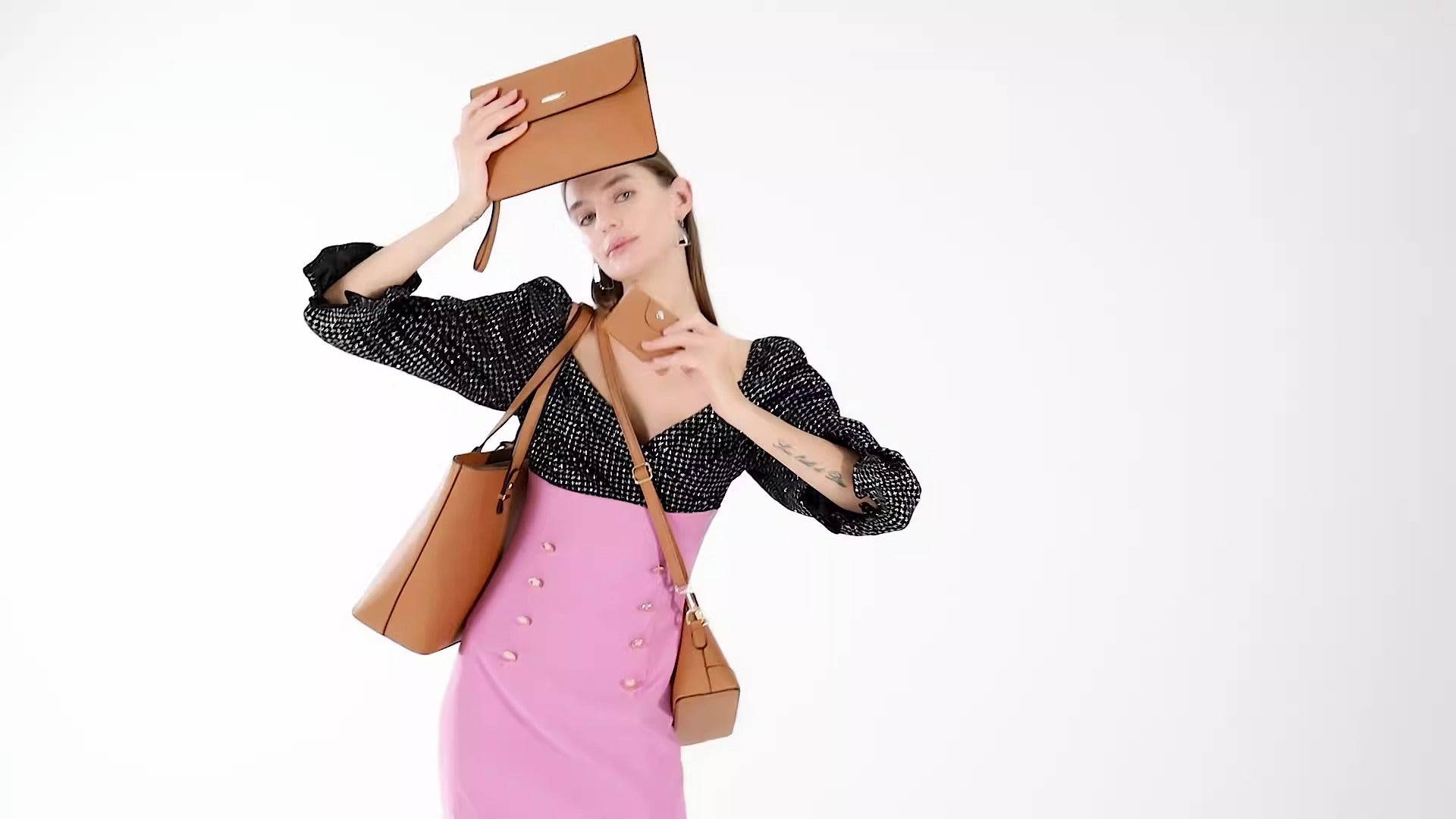 Trendy Women's Bag Retro Celebrity One Shoulder Handbag New High Capacity Fashion Cross Four Piece Set Mother Bag - Mammalook