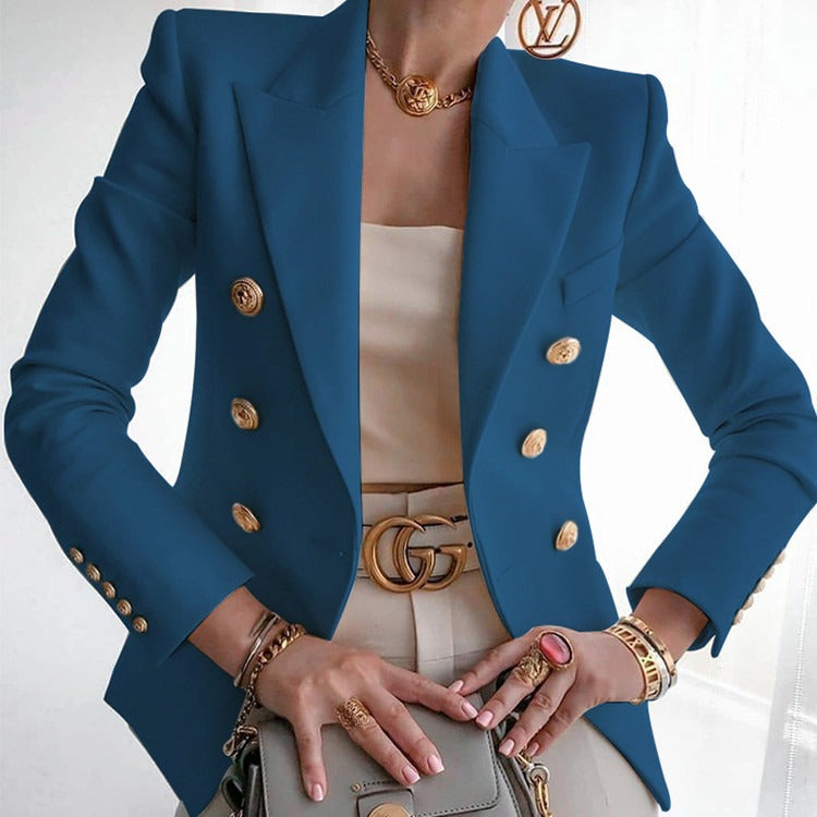 Solid Color Fashion Casual Suit Short Coat for Women - Mammalook