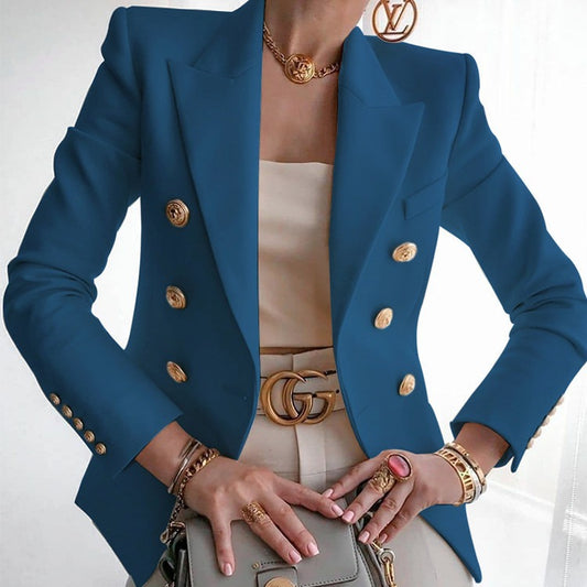 Solid Color Fashion Casual Suit Short Coat for Women - Mammalook