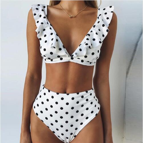 High-Waist Polka Dot Bikini – Chic Summer Beachwear