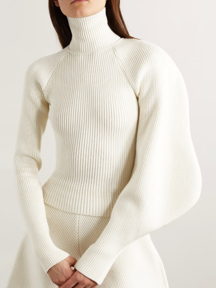 Women's Solid Color Knitted Sweater - Mammalook