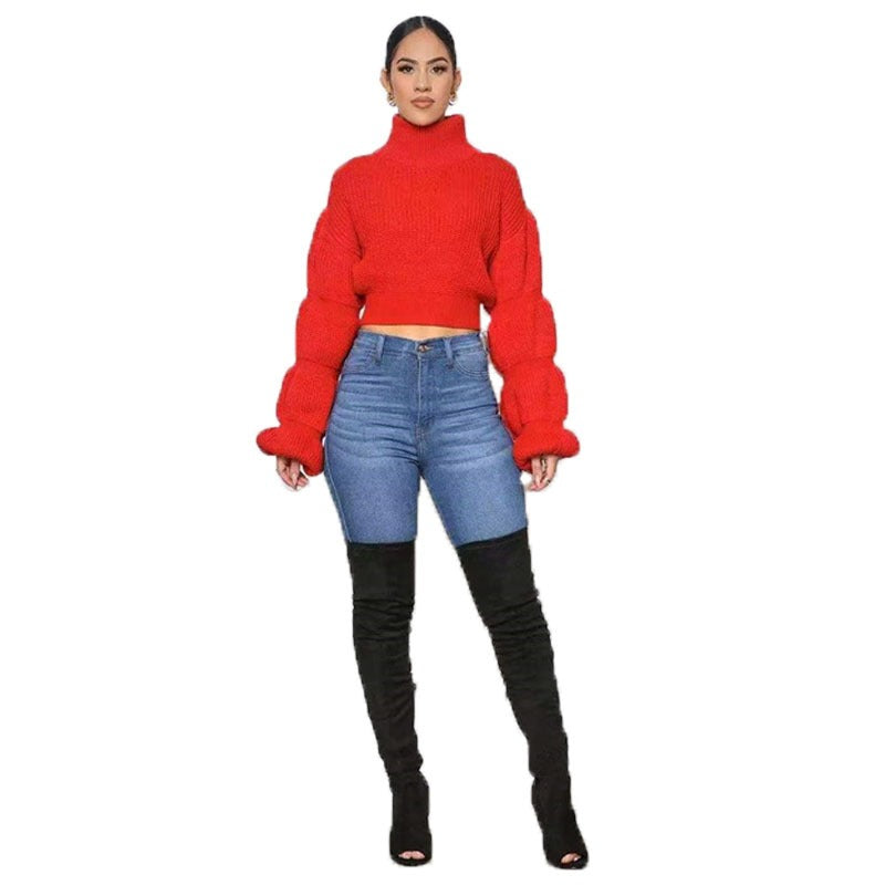 Slim Crop Top Female Elegant Short Pullover Sweaters - Mammalook