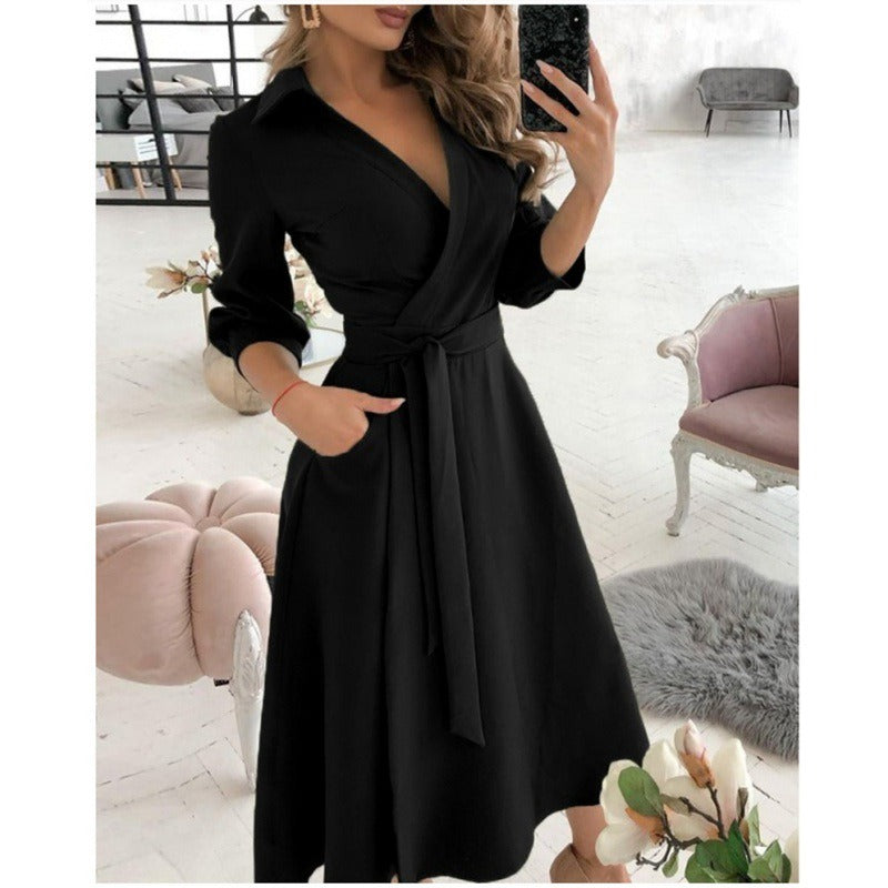 Fashionable short sleeved V-neck printed buttocks wrapped women's clothing - Mammalook