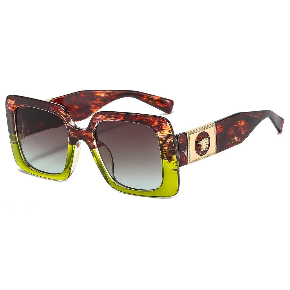 Fashionable and trendy sunglasses, internet celebrity, outdoor live streaming, sunglasses, floral box, two color glasses - Mammalook