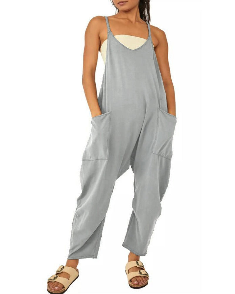 Backless Jumpsuit Ladies Girls Sports Causal Suit Custom Rompers Women Plus Size Jumpsu - Mammalook