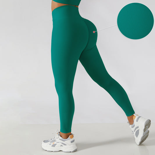 New High Waist Hip Lifting Nude Yoga Pants For Women Without T-Line Fast Dry Tight Running Sports Peach Fitness Pants - Mammalook