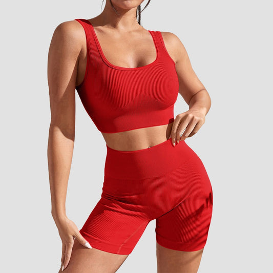 New Seamless Yoga Sports Top, Tight, Quick Drying, Moisture Absorbing, High Waist, Hip Lifting Yoga Pants, Fitness Set for Women - Mammalook