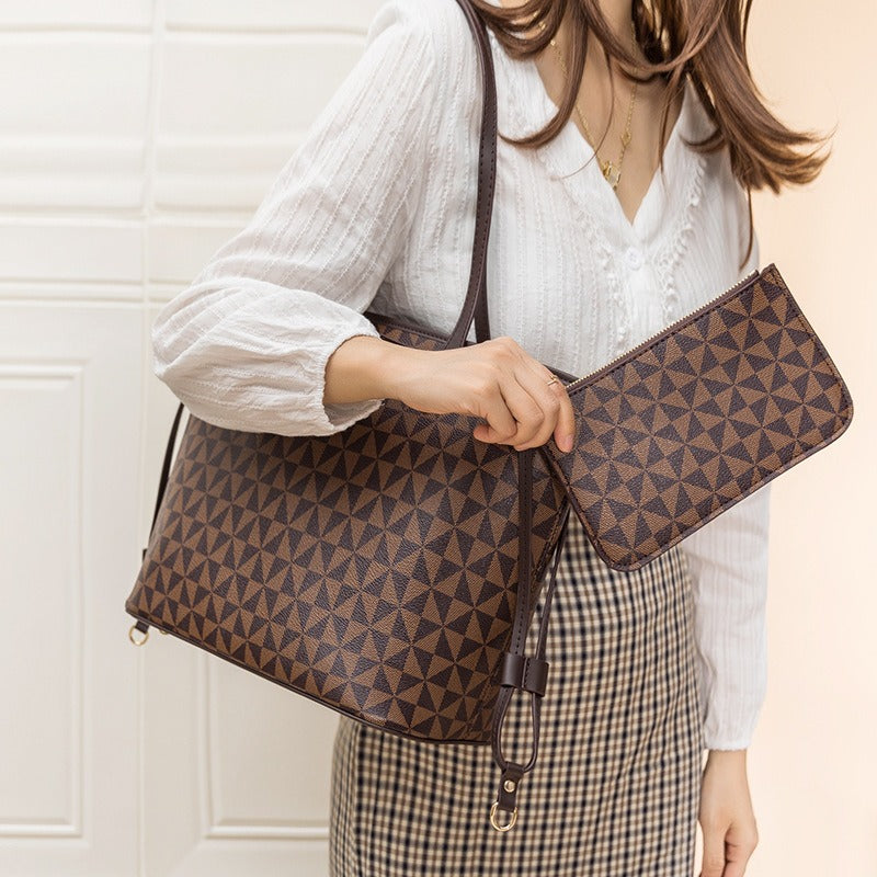 Tote Bag Windmill Pattern Handheld Shoulder Bag Large Capacity Two Piece Set Mother's Bag - Mammalook