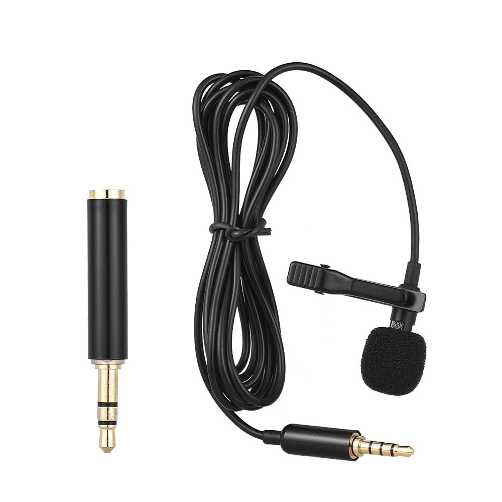 Andoer EY-510A Mini Portable Clip-on Lavalier Microphone – Wired for iPhone, iPad, Android, and DSLR Cameras - Mammalook