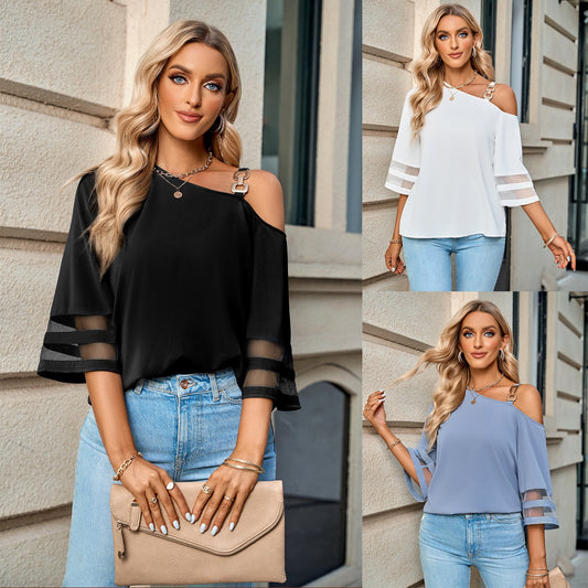 Casual One Shoulder Blouse