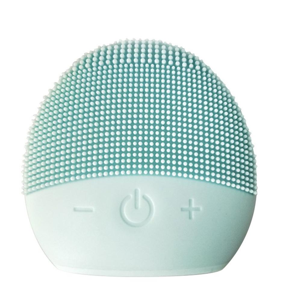 USB Facial Cleansing Brush Sonic Vibration Mini Face Cleaner Silicone Deep Pore Cleaning Electric Waterproof Massage - Mammalook