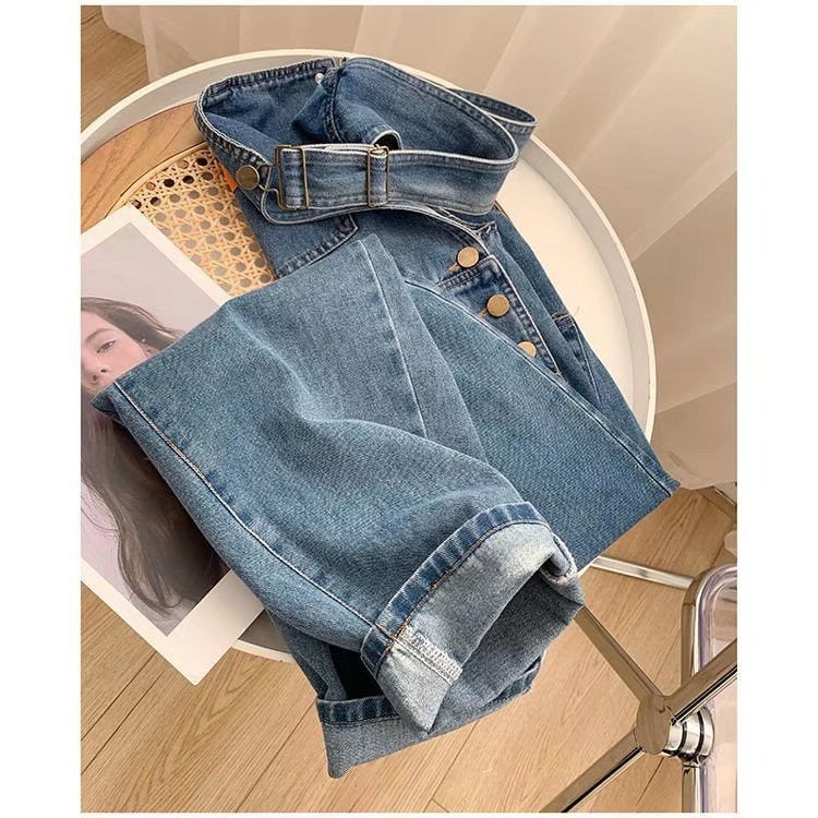 Denim camisole pants -  loose fitting