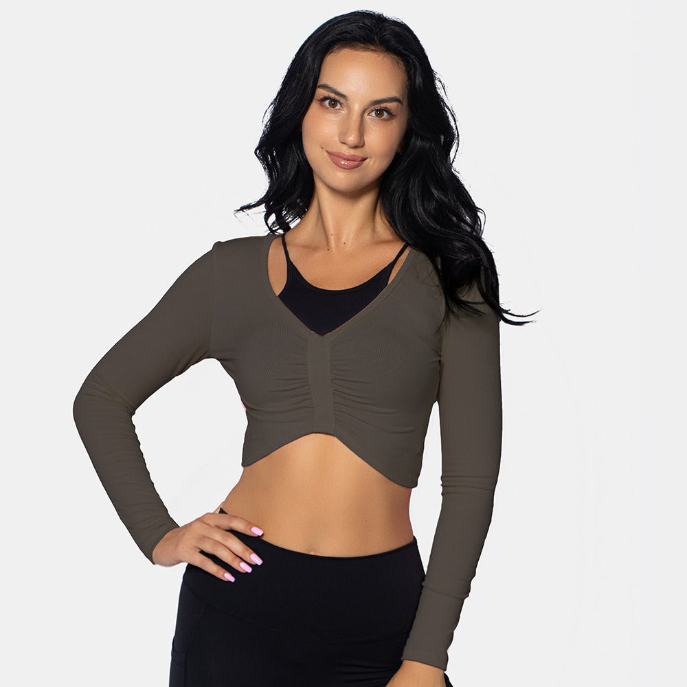 Sports Top Long Sleeve Sports Top Short Fashion Top Women's Wear - Mammalook