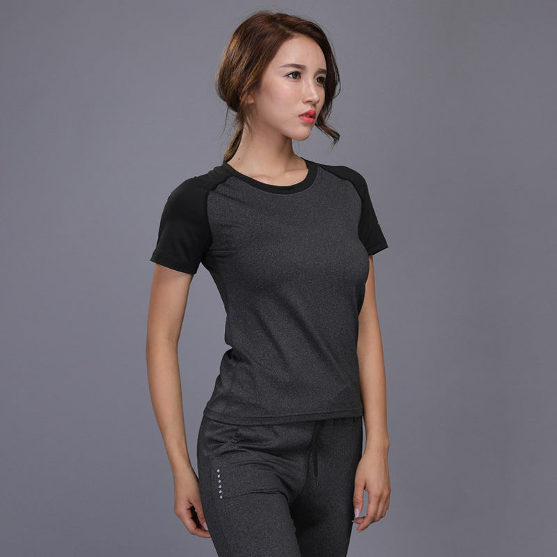 Women's sportswear Yoga Sets Jogging Clothes Gym Workout Fitness Training Yoga Sports T-Shirts+Pants Running Clothing Suit - Mammalook