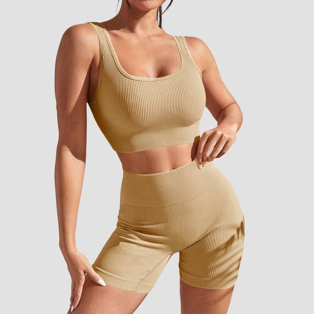 New Seamless Yoga Sports Top, Tight, Quick Drying, Moisture Absorbing, High Waist, Hip Lifting Yoga Pants, Fitness Set for Women - Mammalook