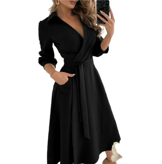 Fashionable short sleeved V-neck printed buttocks wrapped women's clothing - Mammalook