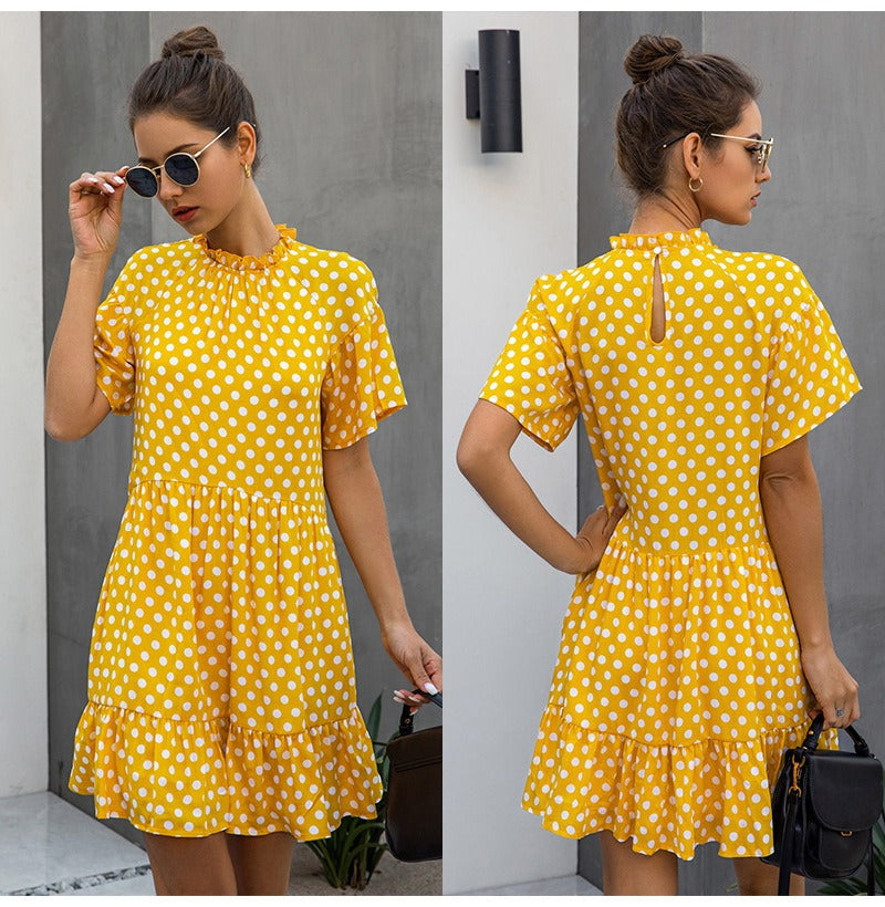 Dot Dress – Short Sleeve Elegant Casual Outfit