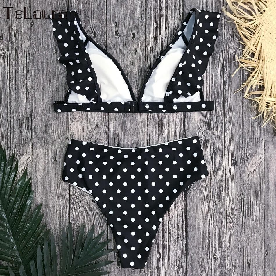 High-Waist Polka Dot Bikini – Chic Summer Beachwear