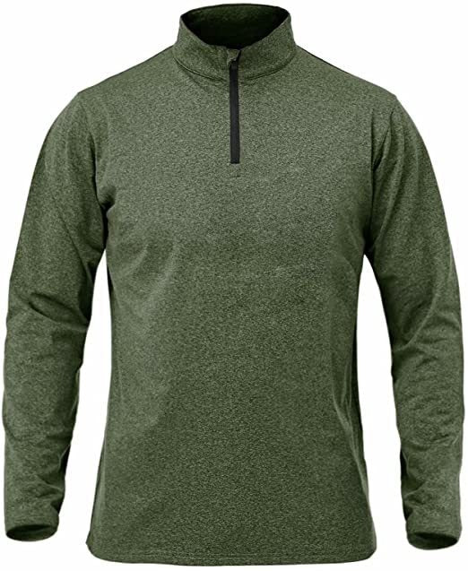 Men's Long Sleeve Fast Drying Sports Running Pullover Half Zipper Solid Color Breathable T-Shirt - Mammalook