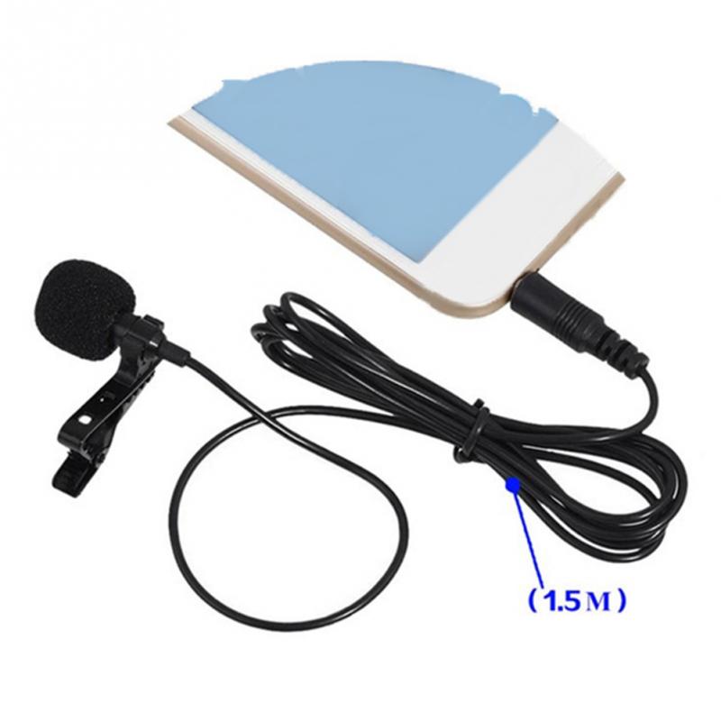VOXLINK 3.5 mm Microphone Clip Tie Collar for Mobile Phone Speaking in Lecture 1.5m/3m Bracket Clip Vocal Audio Lapel Microphone - Mammalook