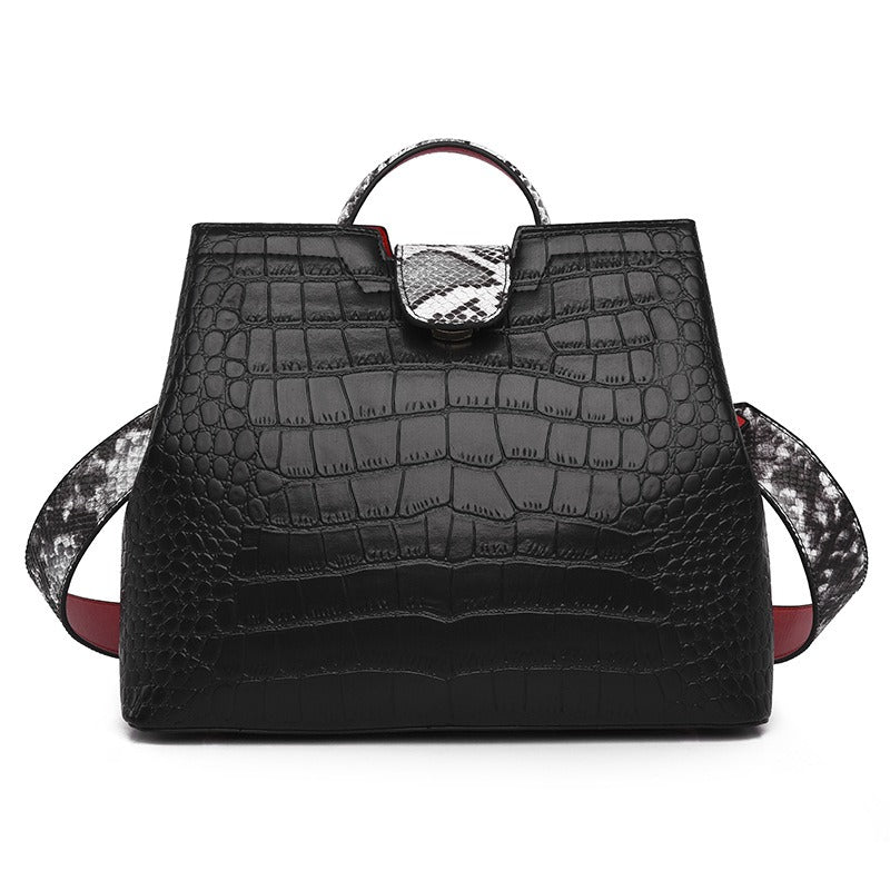 Fashion foreign trade women bag texture crocodile pattern ladies handbag large capacity - Mammalook