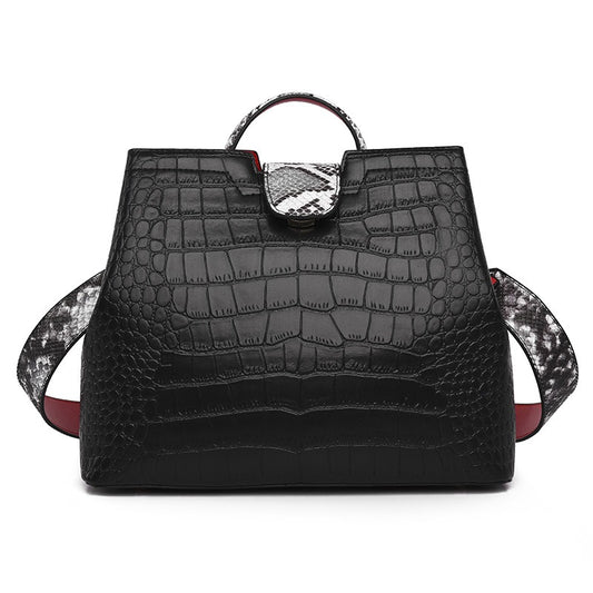 Fashion foreign trade women bag texture crocodile pattern ladies handbag large capacity - Mammalook
