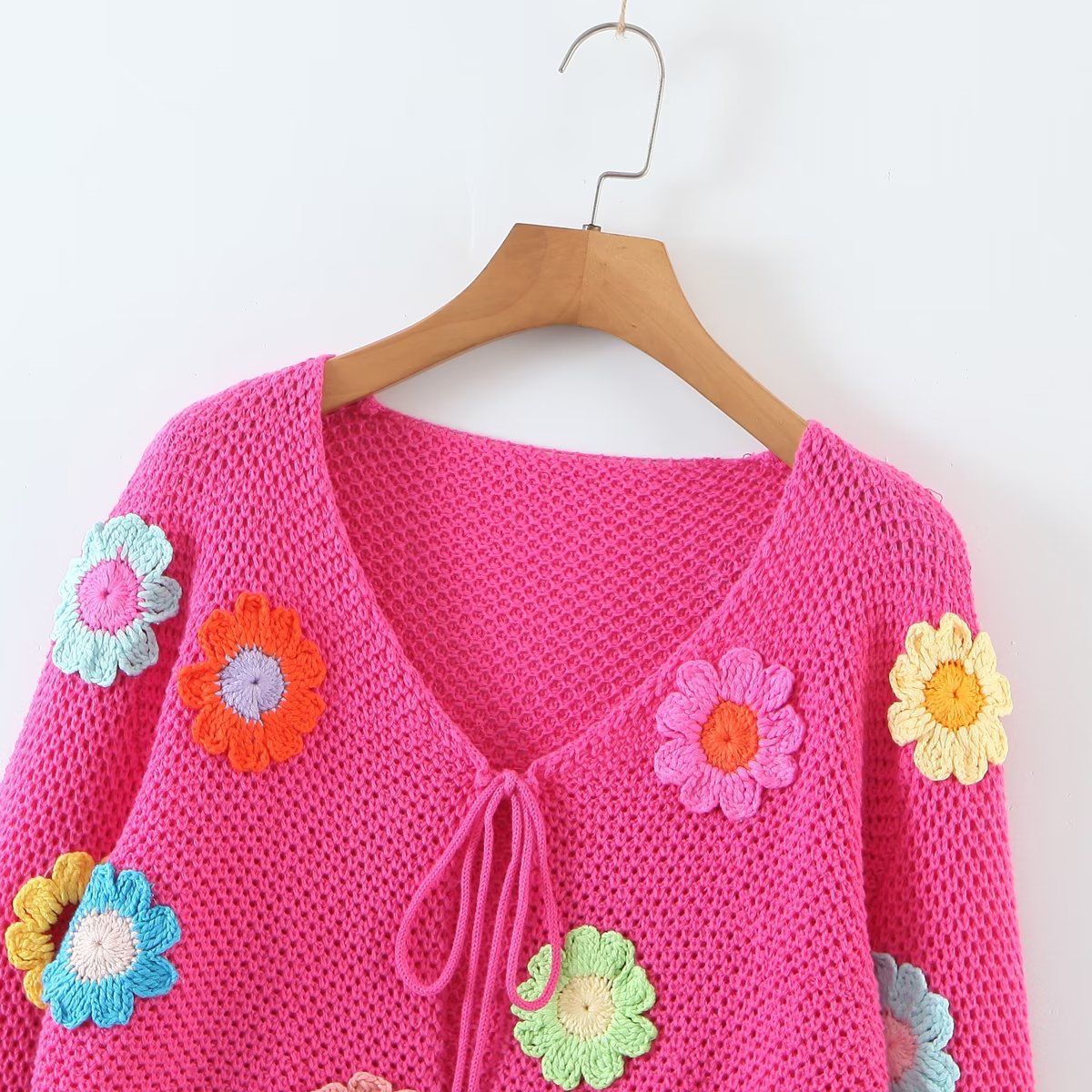 Autumn New Fashion Flower Lace Knitted Cardigan Sweater Women - Mammalook