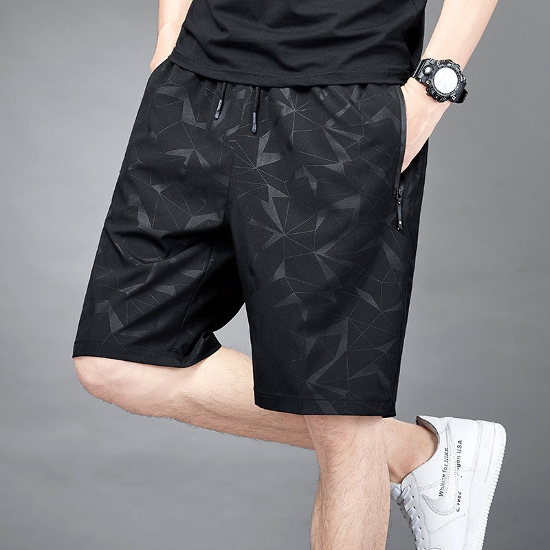 Mens Summer Ice Silk Quick Drying Shorts Lightweight, Breathable, Four sided Elastic Large Size Trendy Air Conditioning Shorts - Mammalook
