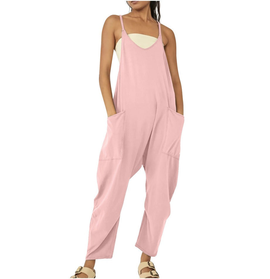 Backless Jumpsuit Ladies Girls Sports Causal Suit Custom Rompers Women Plus Size Jumpsu - Mammalook