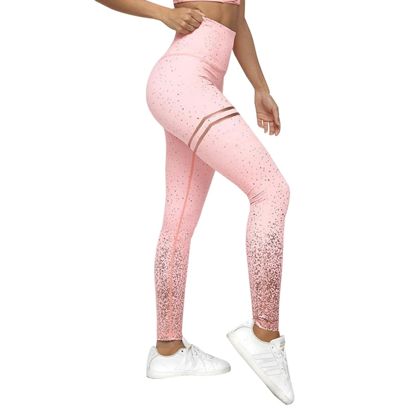Point Print Leggings Women Graffiti Print Trouser Sexy High Waist Pants Fitness Clothing For Women - Mammalook