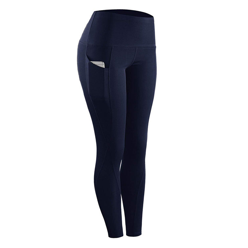 European and American High Waisted, Hip Lifting, Slimming, Fitness, Side Pockets, Sports Bottoming, Yoga Pants For Women - Mammalook