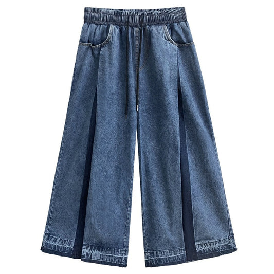 Washed Denim Wide-Leg Jeans – High Waist, Loose Fit