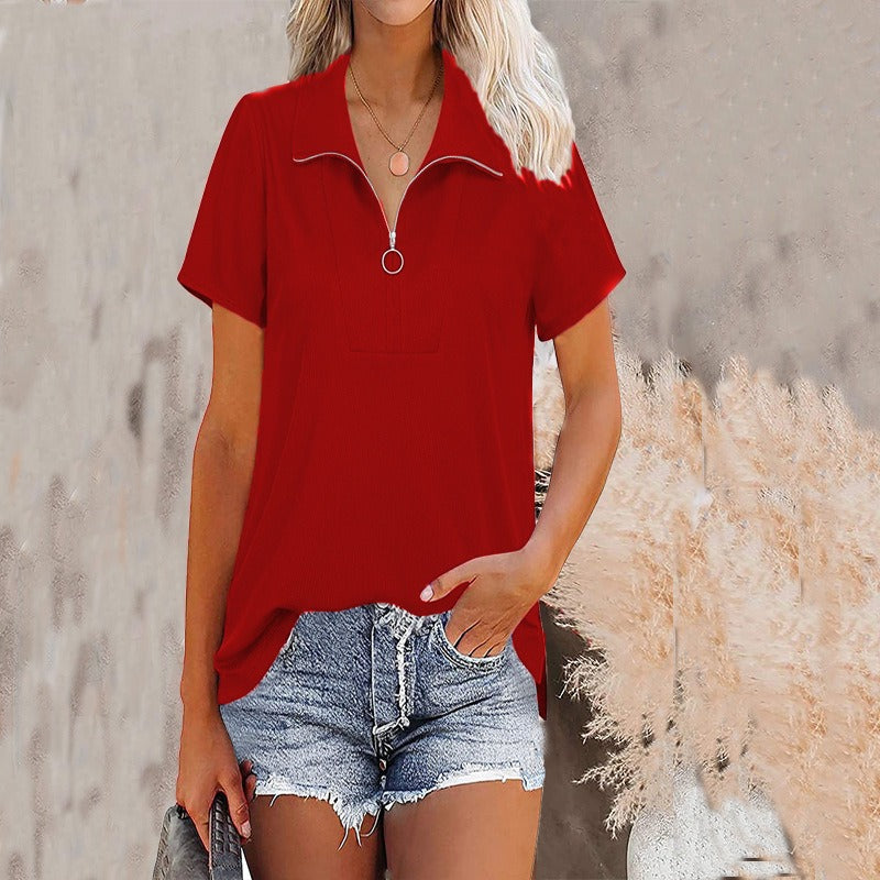 Women's Thread Zipper Loose Shirt