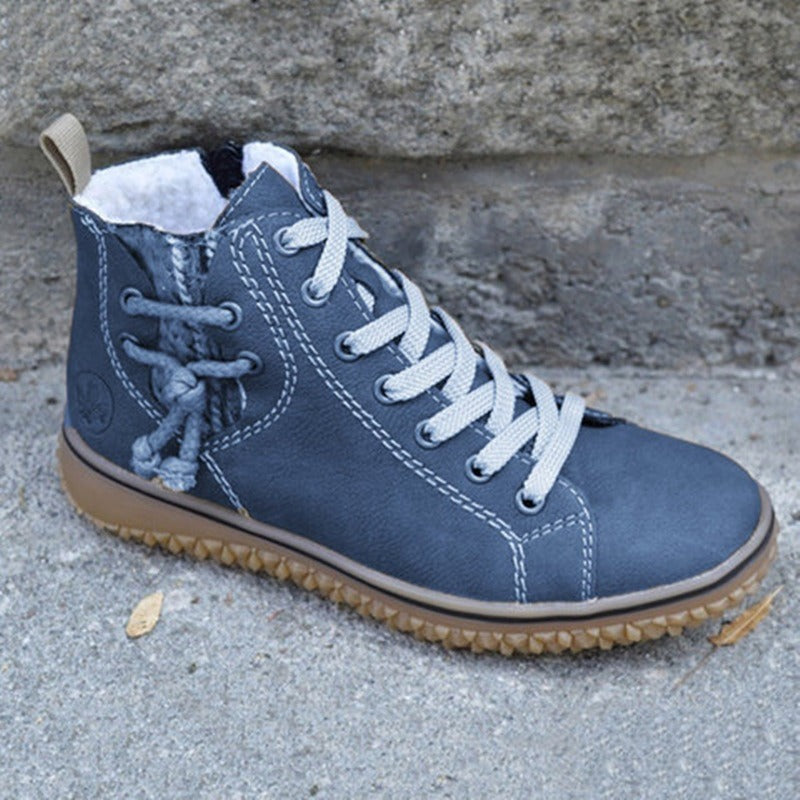 New women's Uggs flat Doc Martens with zipper and cotton ankle boots women's cotton shoes - Mammalook
