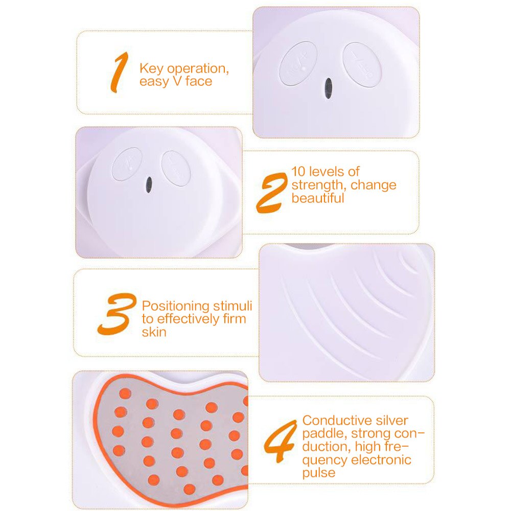 EMS Face Lifting Machine Facial Muscle Stimulator V Face Slimming Exerciser EMS Massager For Face With Gel Pads Skin Lift Tools - Mammalook