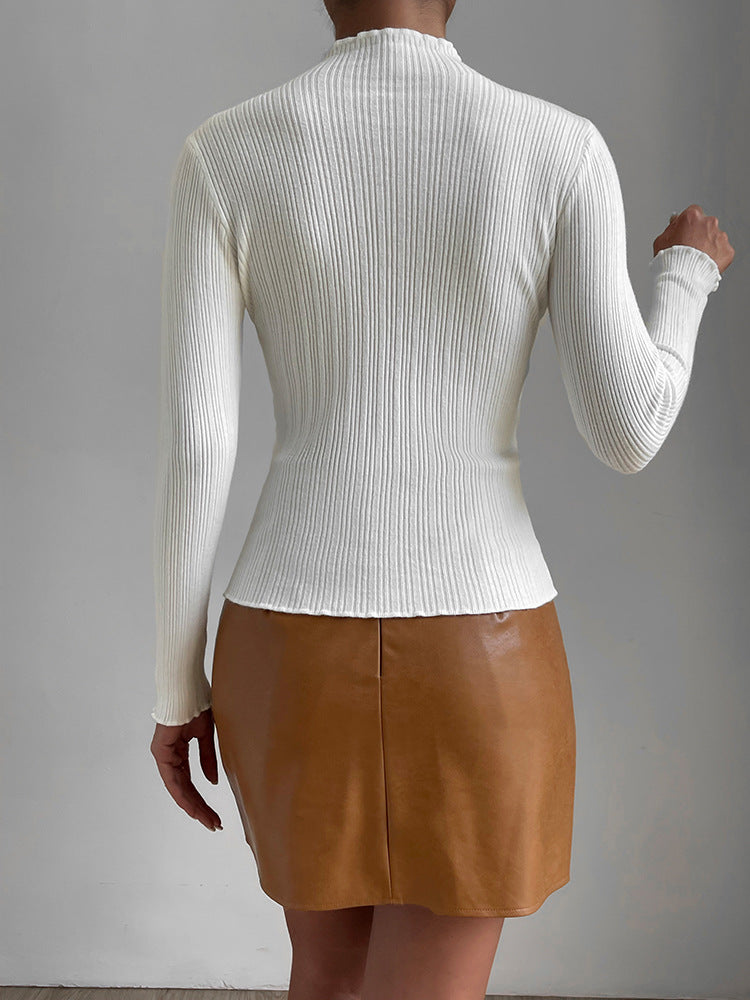 High Collar Long Sleeve Sweater - Mammalook